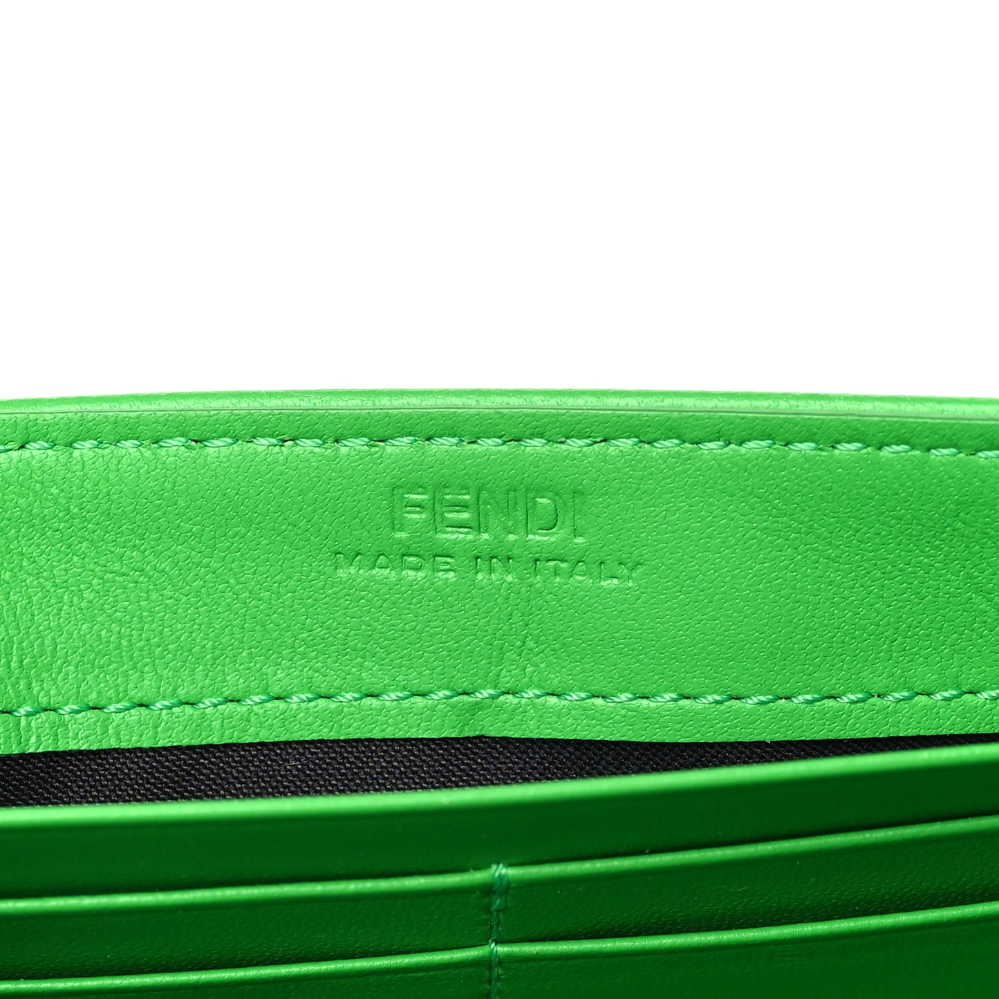 Nappa Matisse FF Embossed Continental Wallet On Chain Tomatillo