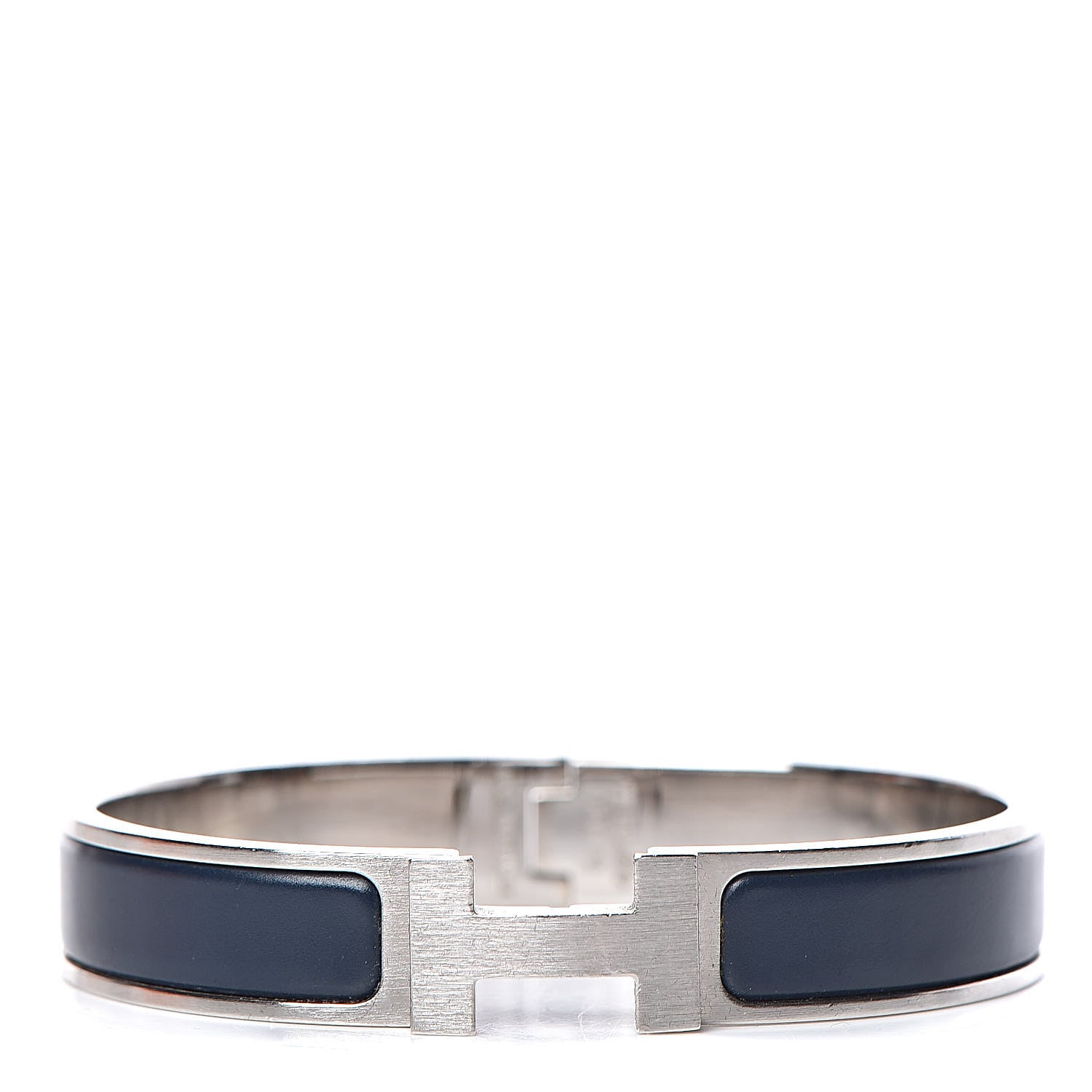 Hermes Matte Enamel Narrow Clic Clac HH Bracelet GM Bleu Nuit 1 of 5