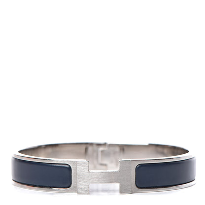 Hermes Matte Enamel Narrow Clic Clac HH Bracelet GM Bleu Nuit 1 of 5