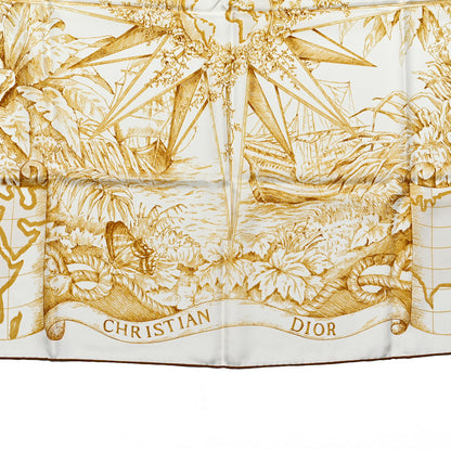 Christian Dior Silk Rêve d'Infini Square Scarf Yellow 4 of 4
