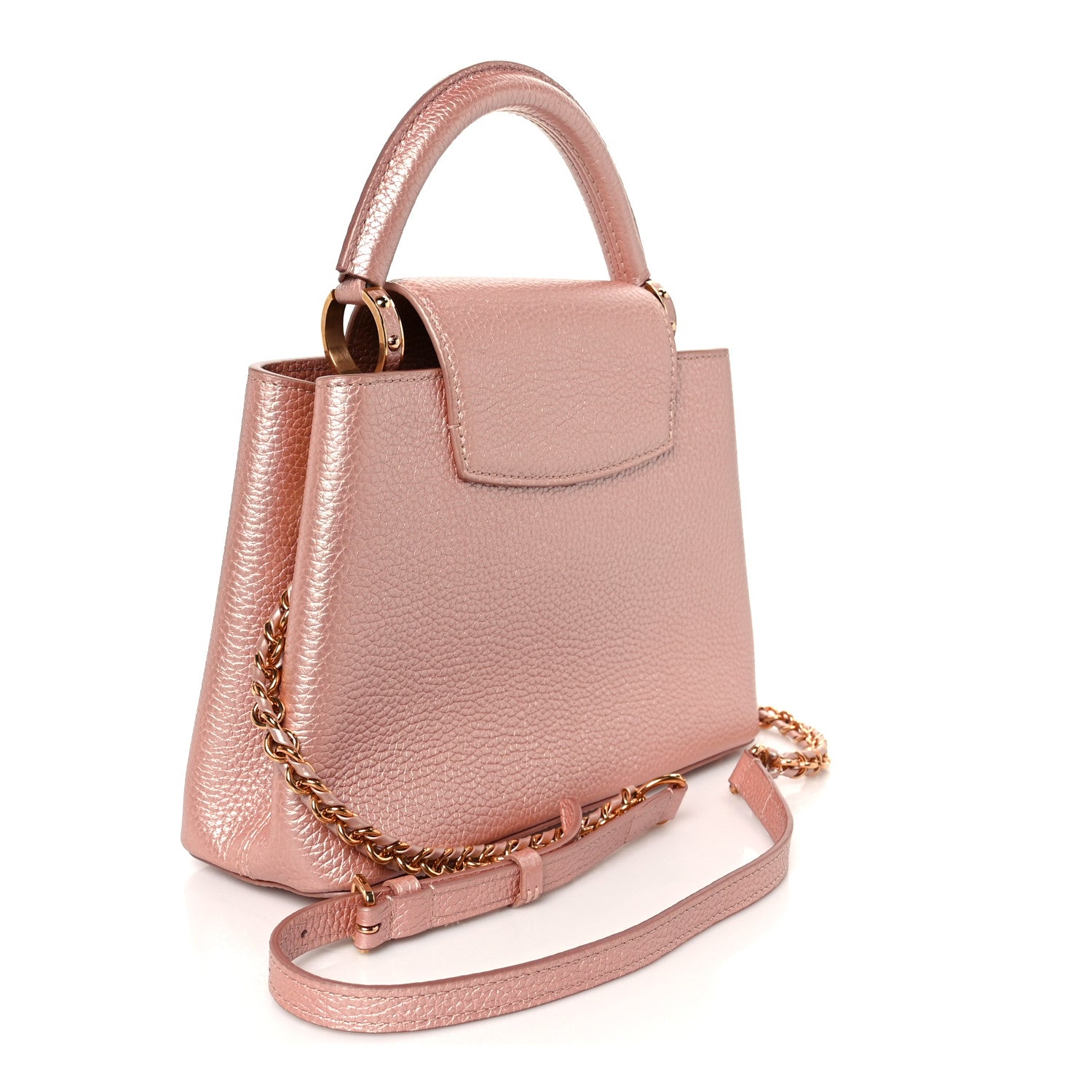 Louis Vuitton Metallic Taurillon Capucines BB Pearly Pink 3 of 9