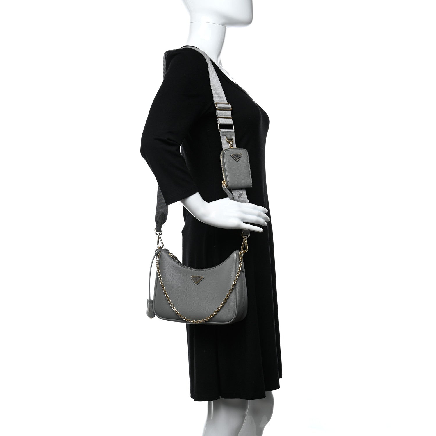 Prada Saffiano Re-Edition 2005 Shoulder Bag Ardesia 2 of 10