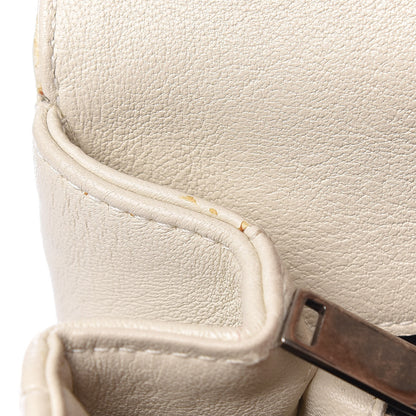 Saint Laurent Sheepskin Matelasse Chevron Monogram Medium College Bag Dove White 16 of 17