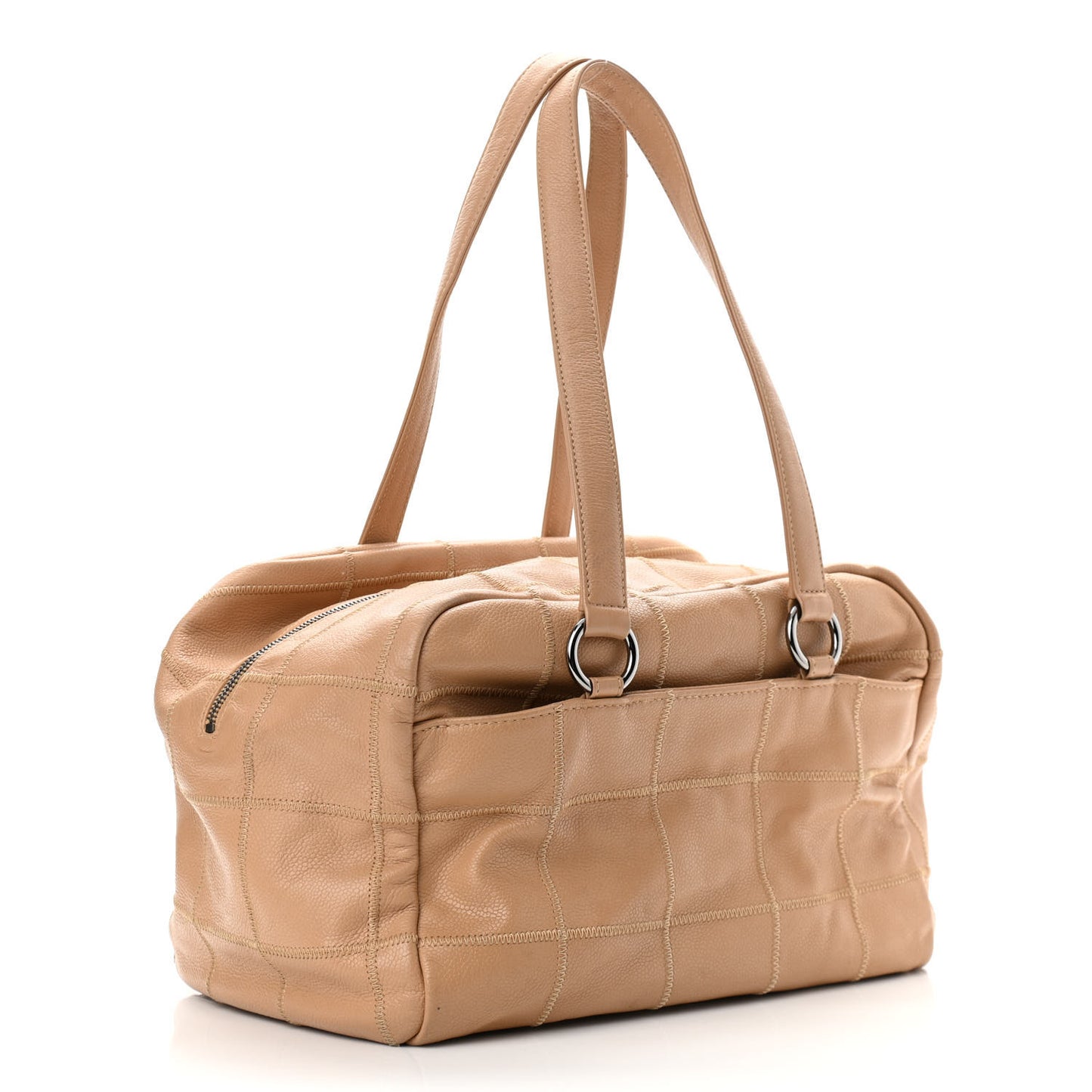Caviar Square Stitched Tote Beige