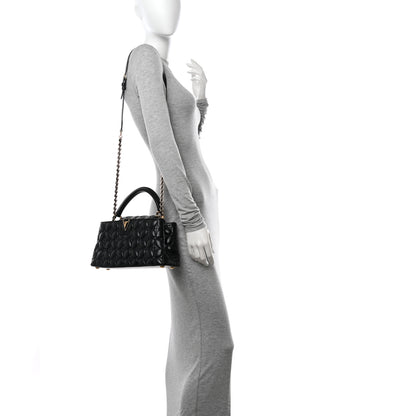Louis Vuitton Lambskin Quilted Flower Capucines East West MM Black 2 of 9
