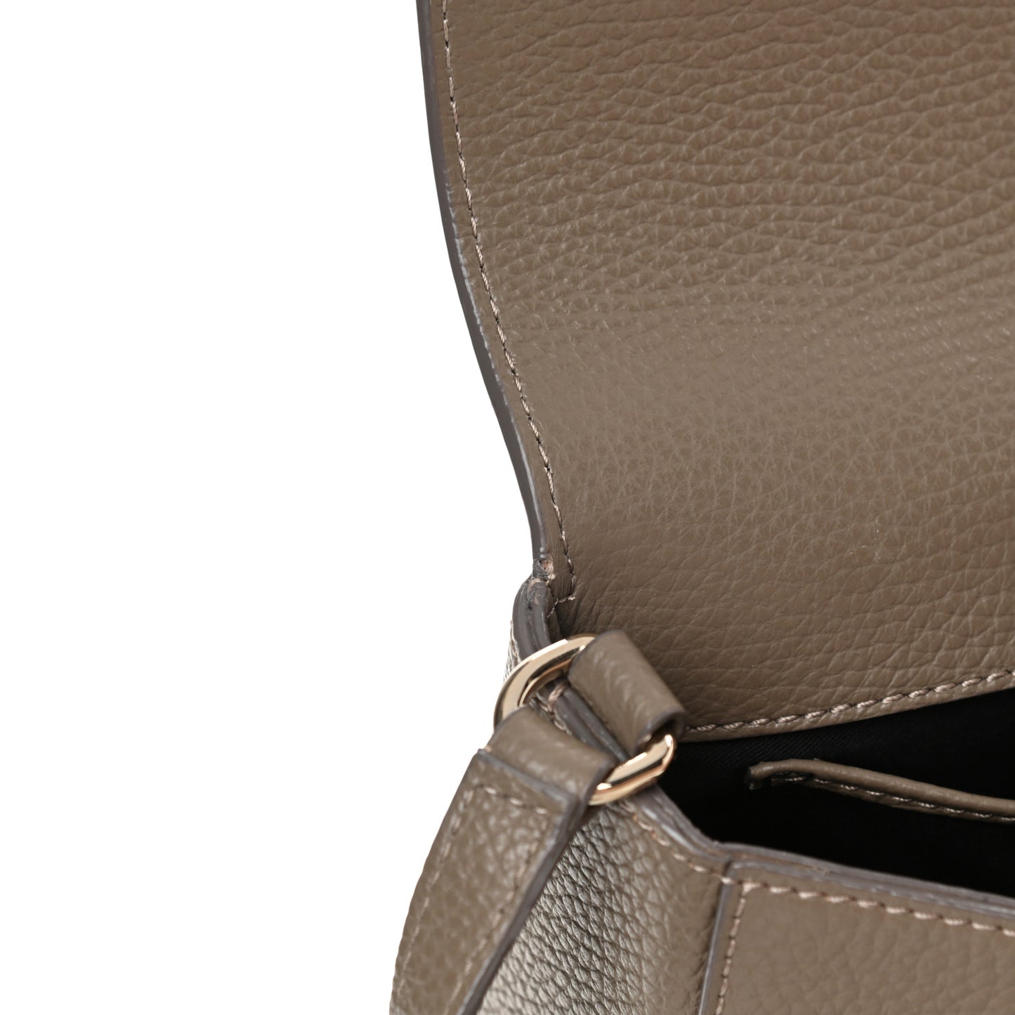 Pebbled Calfskin Studded Shoulder Bag Grey