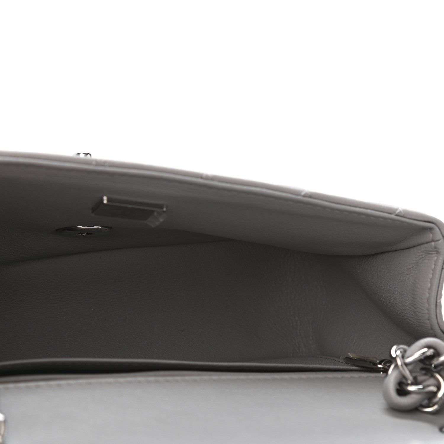 Chanel Lambskin Quilted Mini Rectangular Flap Grey 4 of 4