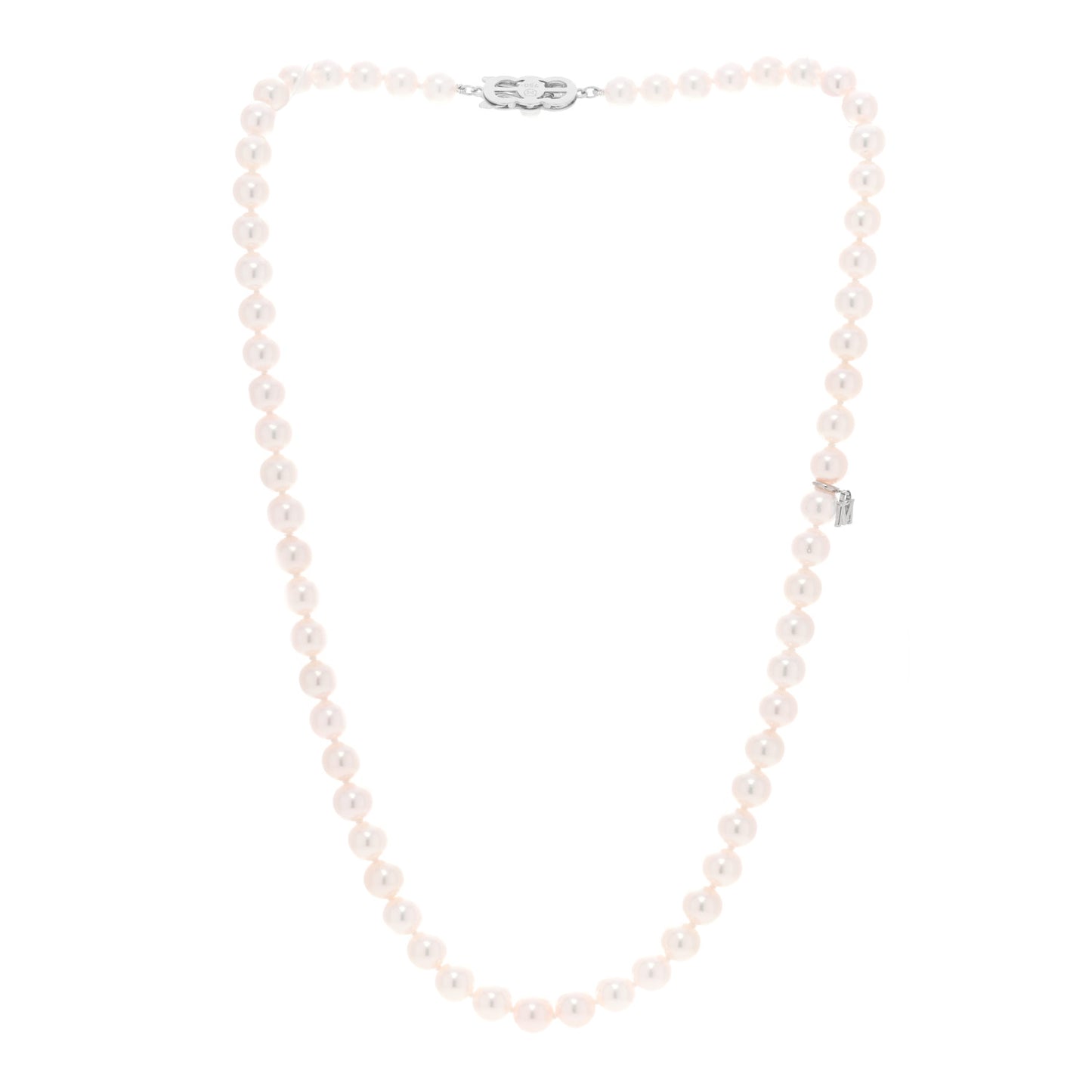 18K White Gold Akoya Cultured Pearl 6-7mm Strand Necklace 18"