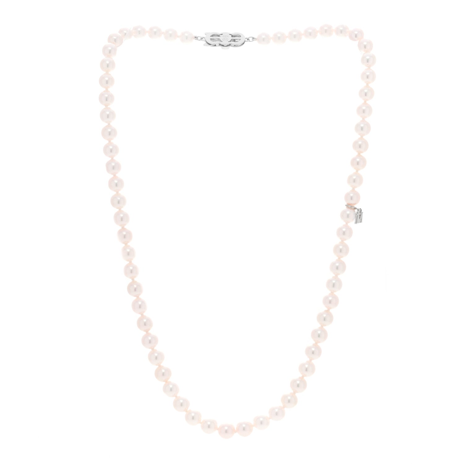 Mikimoto 18K White Gold Akoya Cultured Pearl 6-7mm Strand Necklace 18" 3 of 5