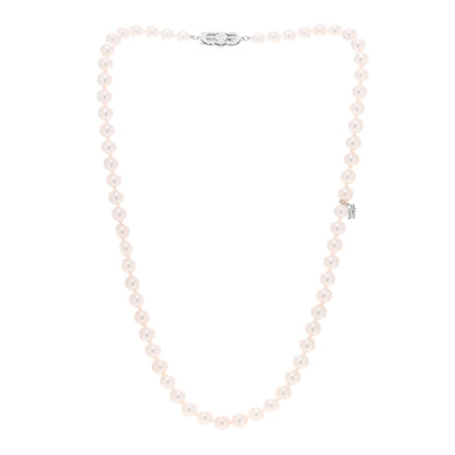 Mikimoto 18K White Gold Akoya Cultured Pearl 6-7mm Strand Necklace 18" 3 of 5