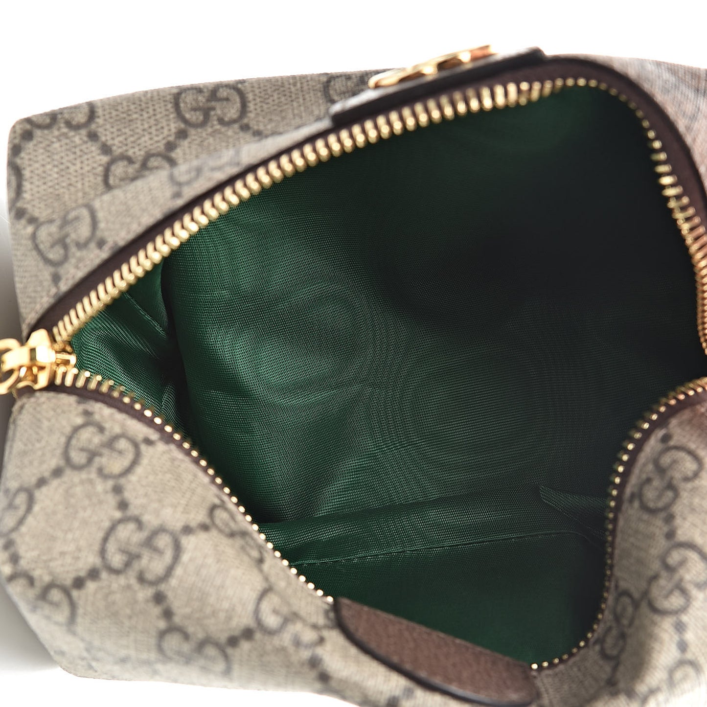 Soft GG Supreme Monogram Calfskin Medium Ophidia Cosmetic Case Beige Ebony New Acero