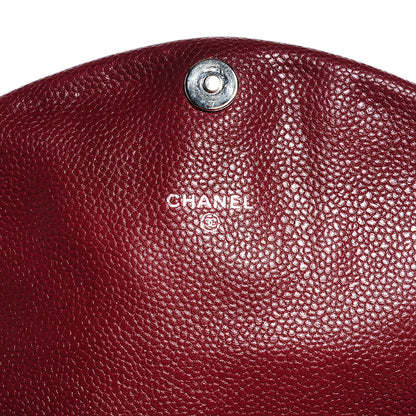 Chanel Caviar Half Moon Wallet On Chain WOC Dark Red 7 of 10