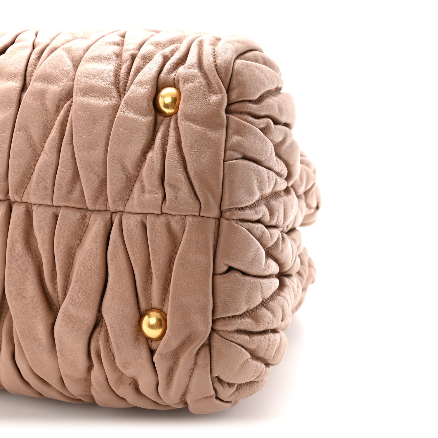 Miu Miu Nappa Matelasse Bauletto Top Handle Bowler Cammeo 9 of 9