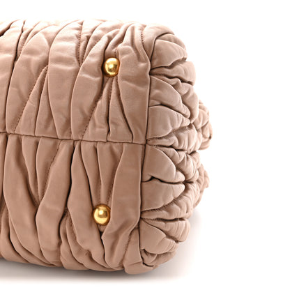 Miu Miu Nappa Matelasse Bauletto Top Handle Bowler Cammeo 9 of 9