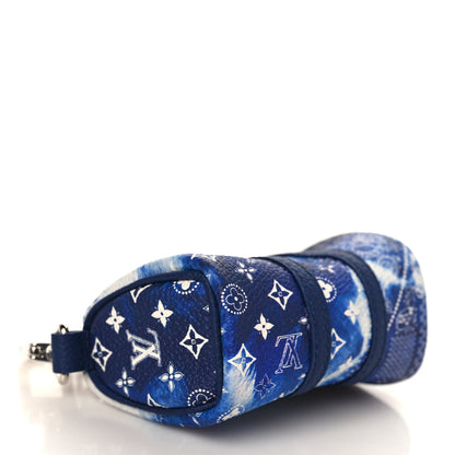Louis Vuitton Monogram Bandana Mini Keepall Bag Charm Key Holder Blue 4 of 6