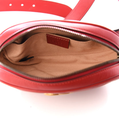 Gucci Calfskin Matelasse GG Marmont Belt Bag 85 34 Hibiscus Red 4 of 8