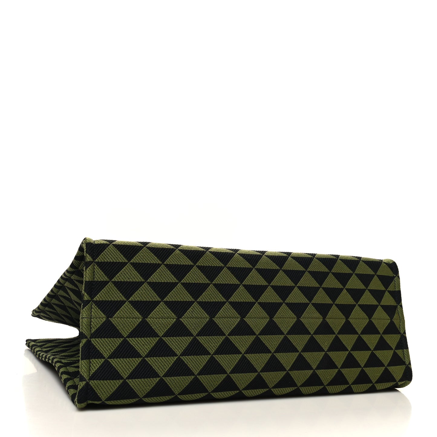 Jacquard Saffiano Triangolo Symbole Embroidered Shopping Tote Black Edera