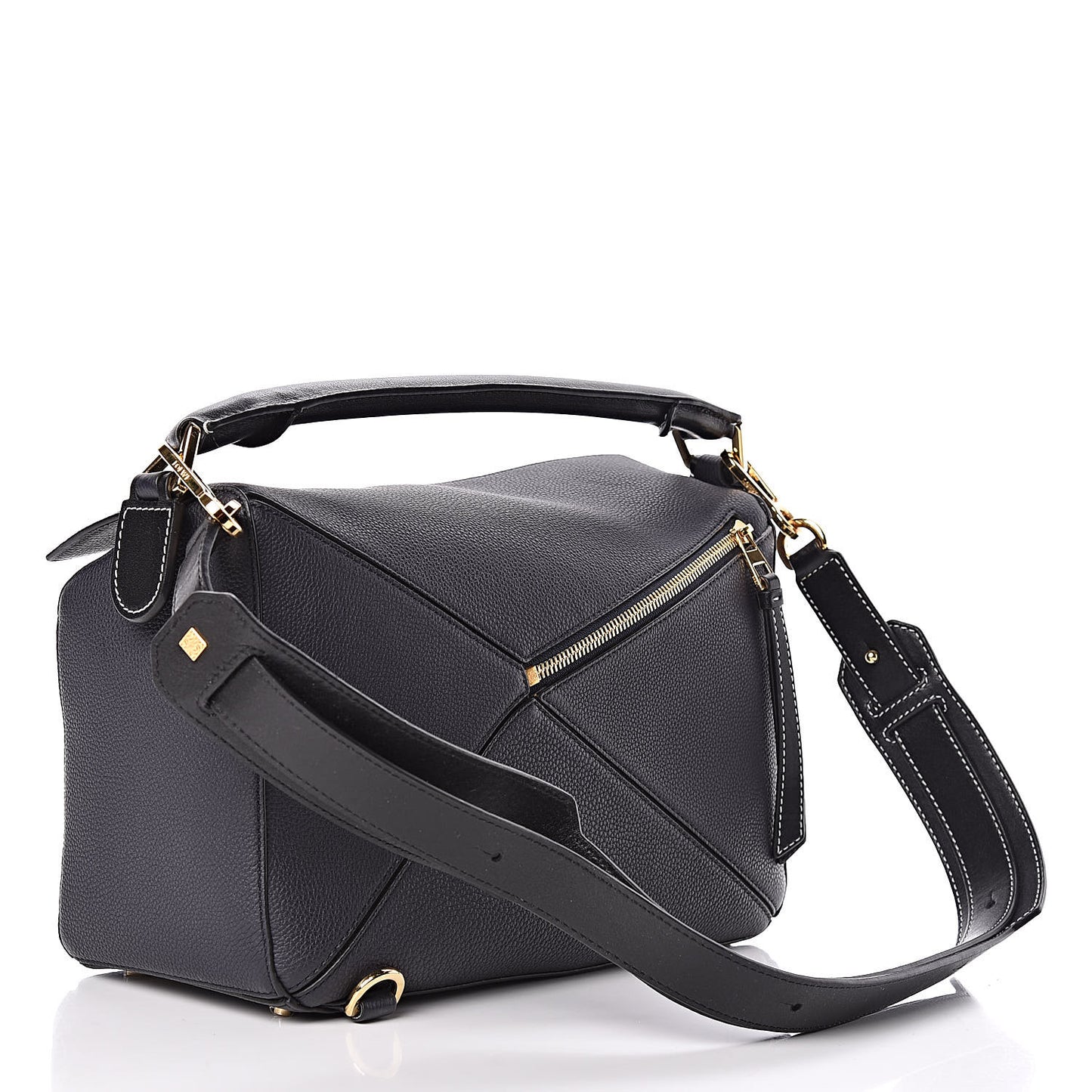 Calfskin Medium Puzzle Bag Midnight Blue Black