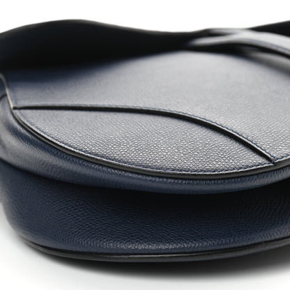 Christian Dior Grained Calfskin Saddle Bag Navy 9 of 10