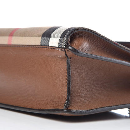 Burberry Derby Calfskin House Check Small Macken Crossbody Bag Tan 11 of 16