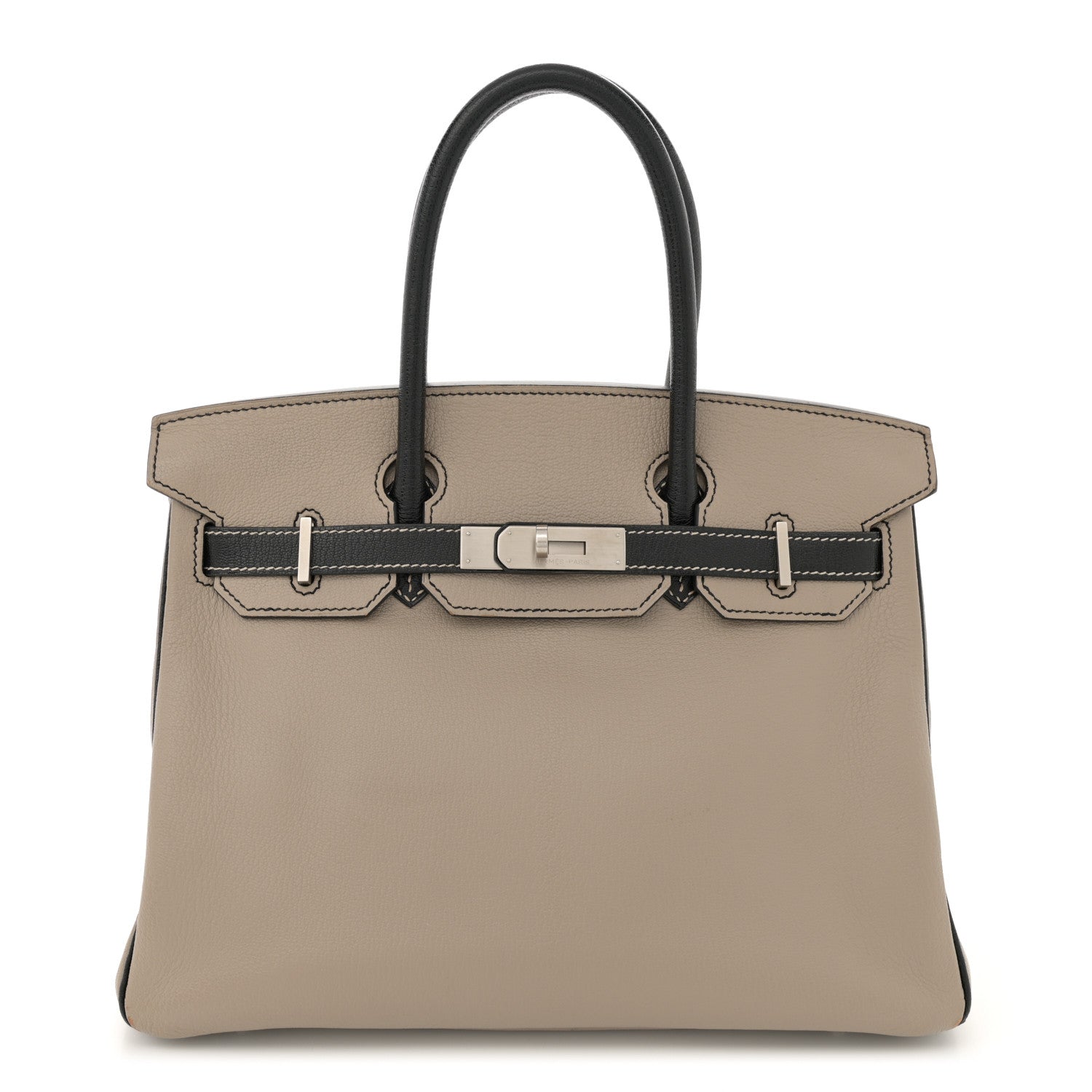 Hermes Chevre Mysore Horseshoe Birkin 30 Gris Tourterelle Black 1 of 15