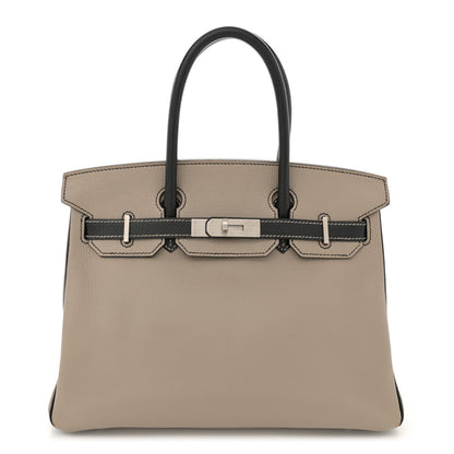Hermes Chevre Mysore Horseshoe Birkin 30 Gris Tourterelle Black 1 of 15