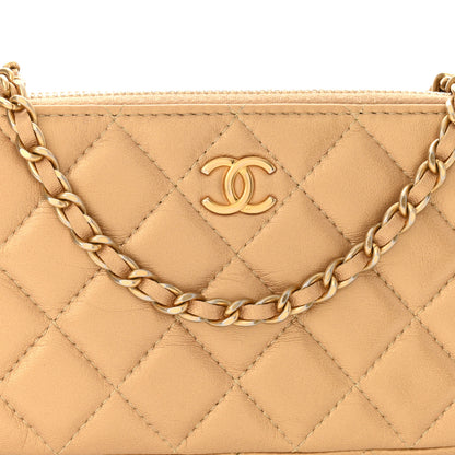 Chanel Metallic Lambskin Quilted Graffiti Small Clutch With Chain Gold 10 of 12