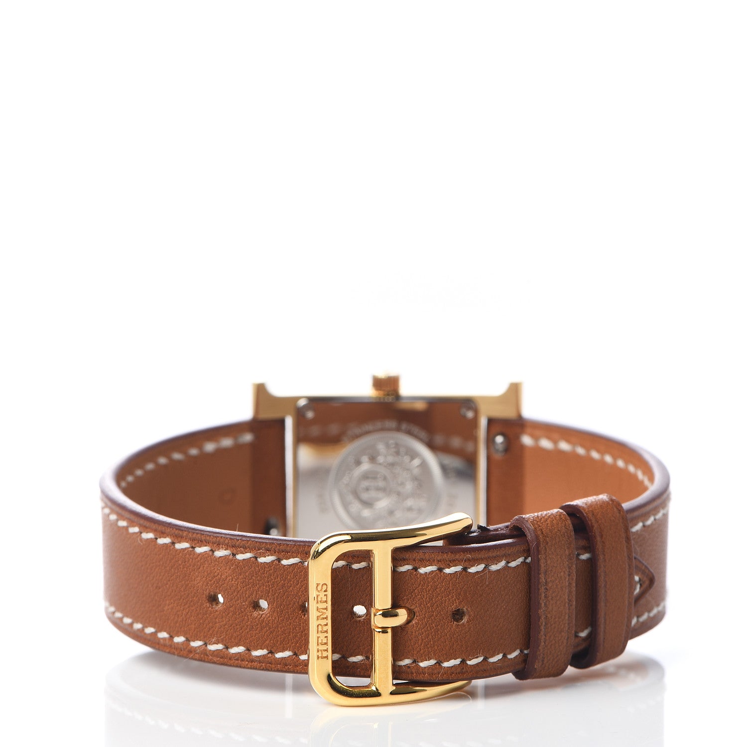 Hermes Stainless Steel Barenia 21mm Heure H Hour Quartz Watch Fauve 4 of 8