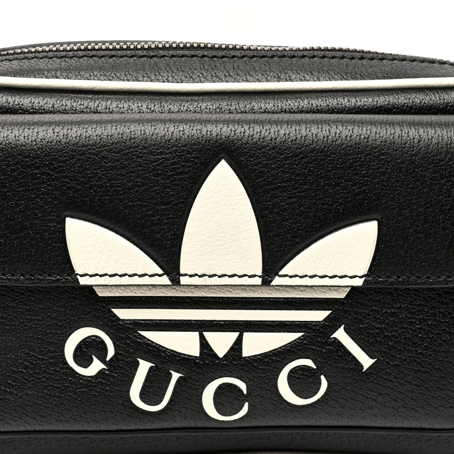 X ADIDAS Textured Dollar Calfskin Belt Bag Black