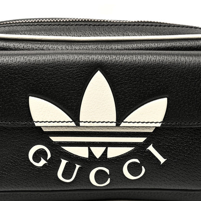 Gucci X ADIDAS Textured Dollar Calfskin Belt Bag Black 7 of 9