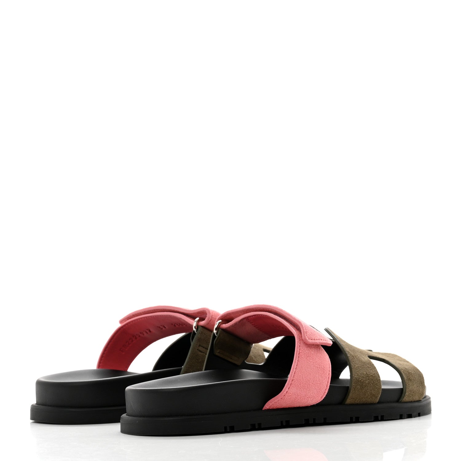 Hermes Suede Goatskin Womens Chypre Sandals 37 Toundra Rose Du Desert 4 of 9
