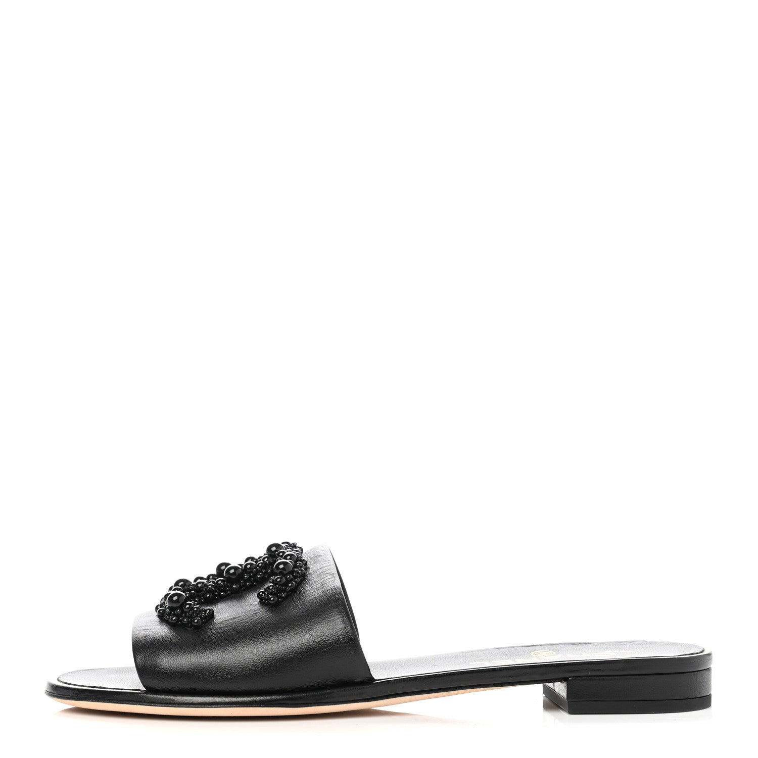 Chanel Lambskin Beaded CC Mules 39 Black 1 of 9