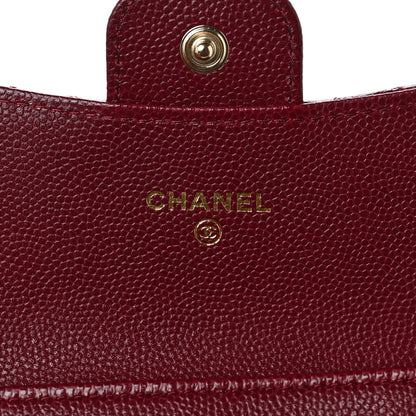 Chanel Caviar Quilted Flap Card Holder Wallet Burgundy 6 of 11