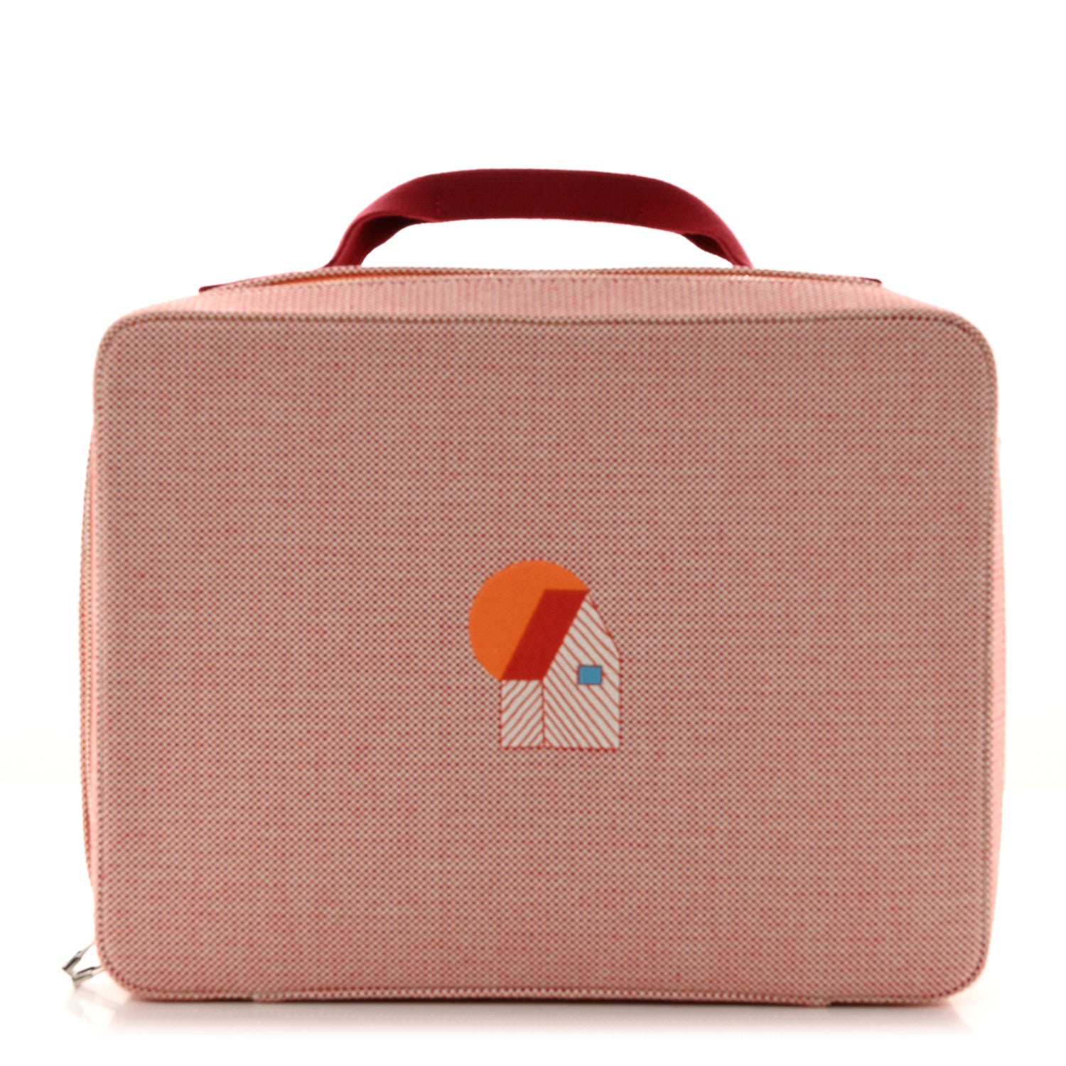 Hermes Cotton Les Cabanes Case Orange FRAMBOISE 1 of 7