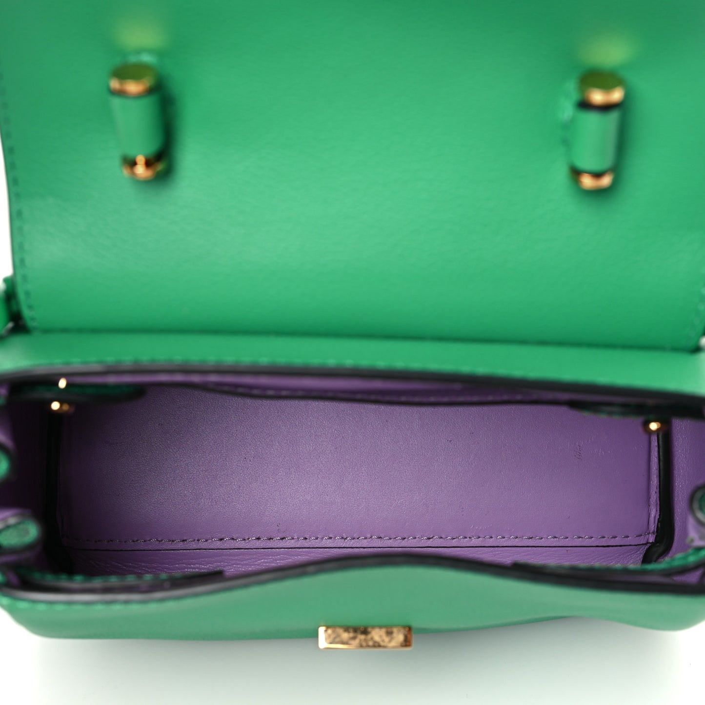 Grained Calfskin Small La Medusa Top Handle Bag Turquoise