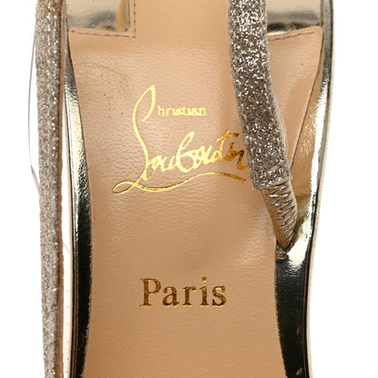 Christian Louboutin Mini Glitter PVC Specchio Optisexy 100 Pumps 37 Ivory Light Gold 6 of 9