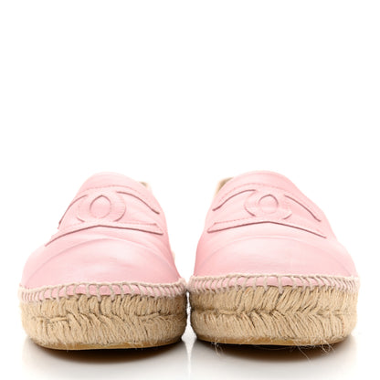 Chanel Lambskin CC Espadrilles 40 Light Pink 2 of 13
