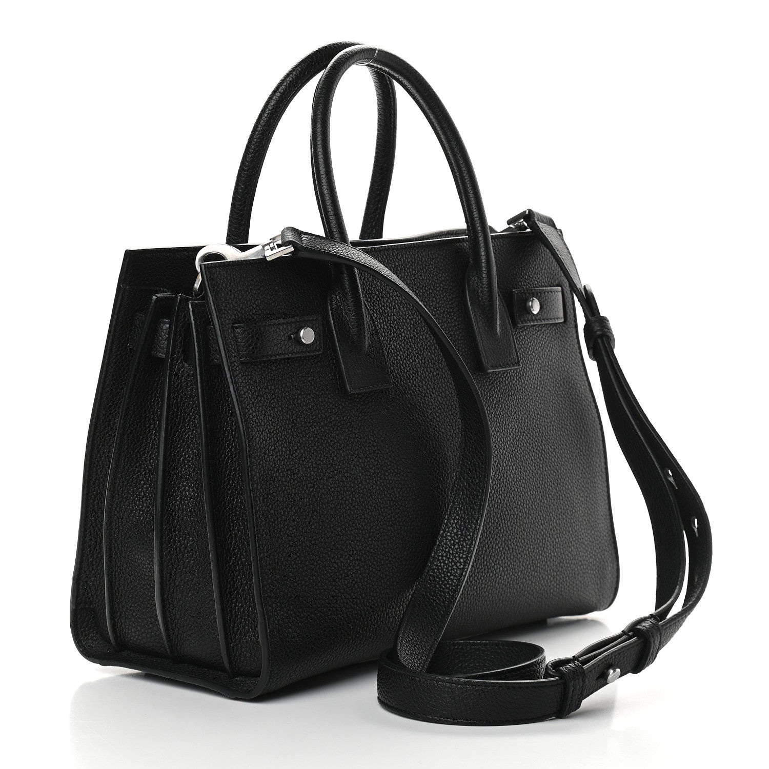 Saint Laurent Grained Calfskin Baby Sac De Jour Souple Black 3 of 8