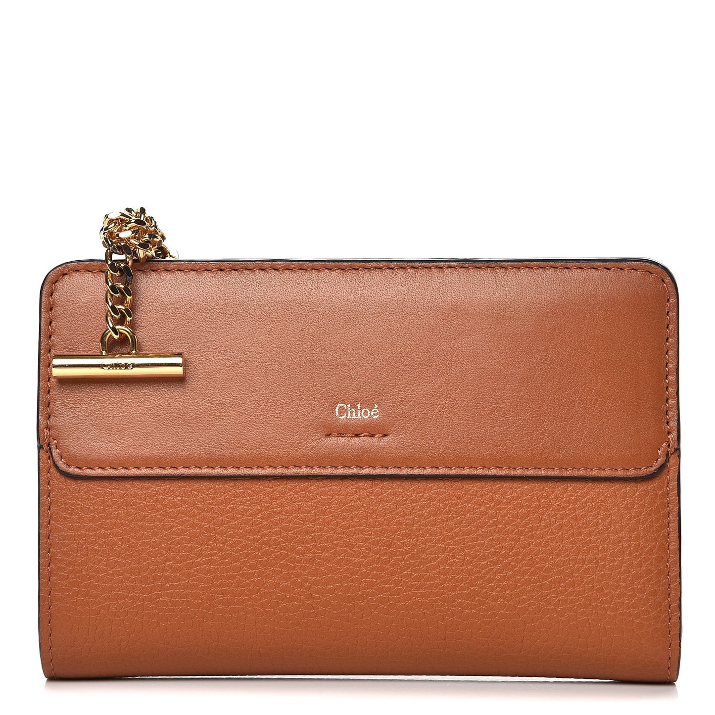 Grained Calfskin Joe Compact Wallet Caramel