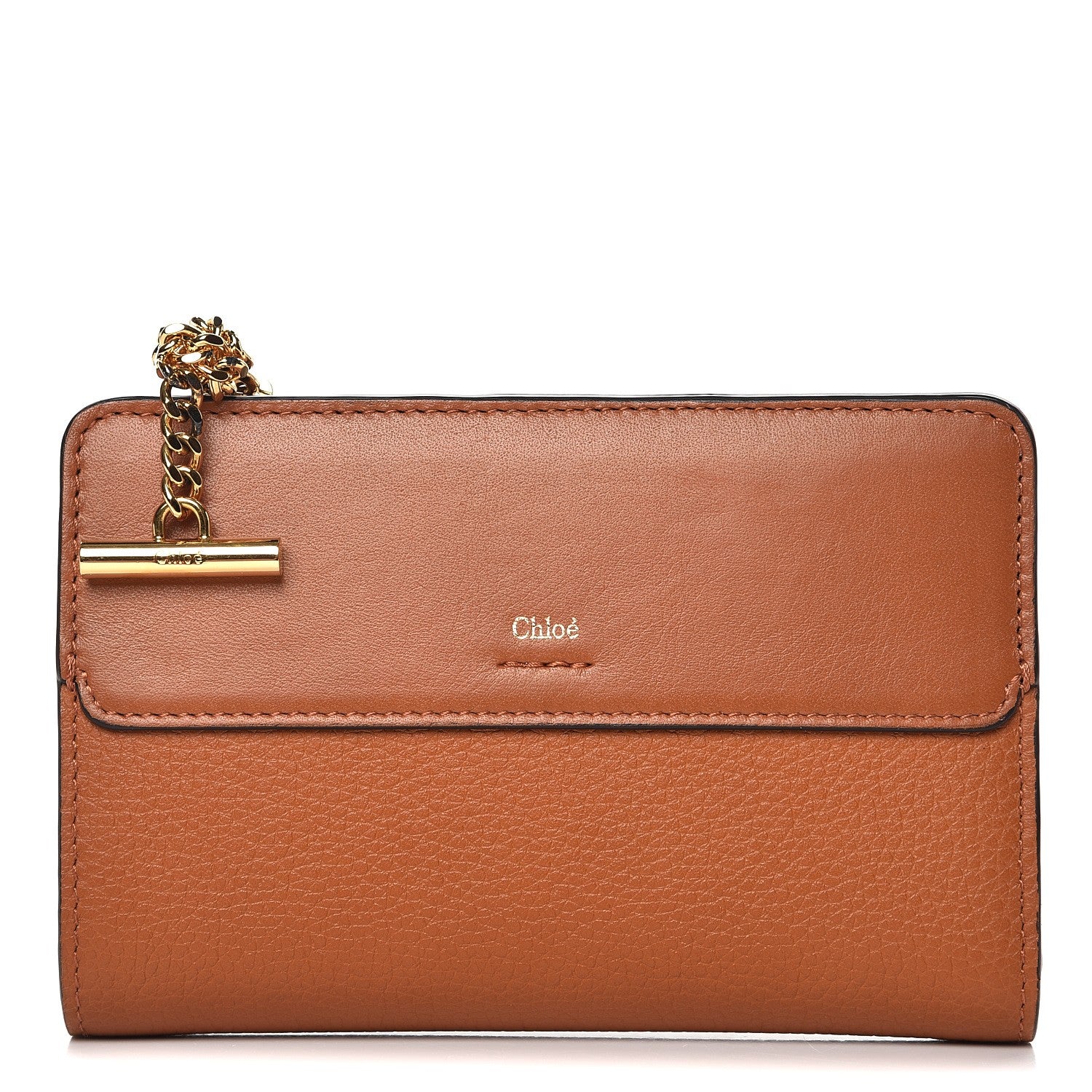 Chloe Grained Calfskin Joe Compact Wallet Caramel 1 of 8