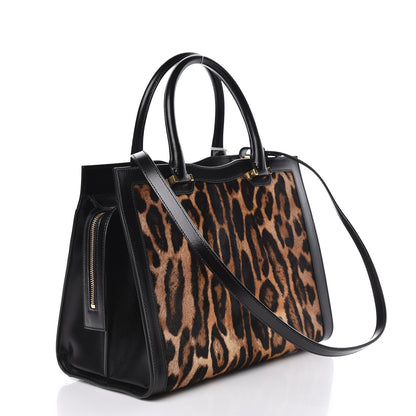 Saint Laurent Calf Hair Calfskin Monogram Medium Uptown Tote Black 5 of 13