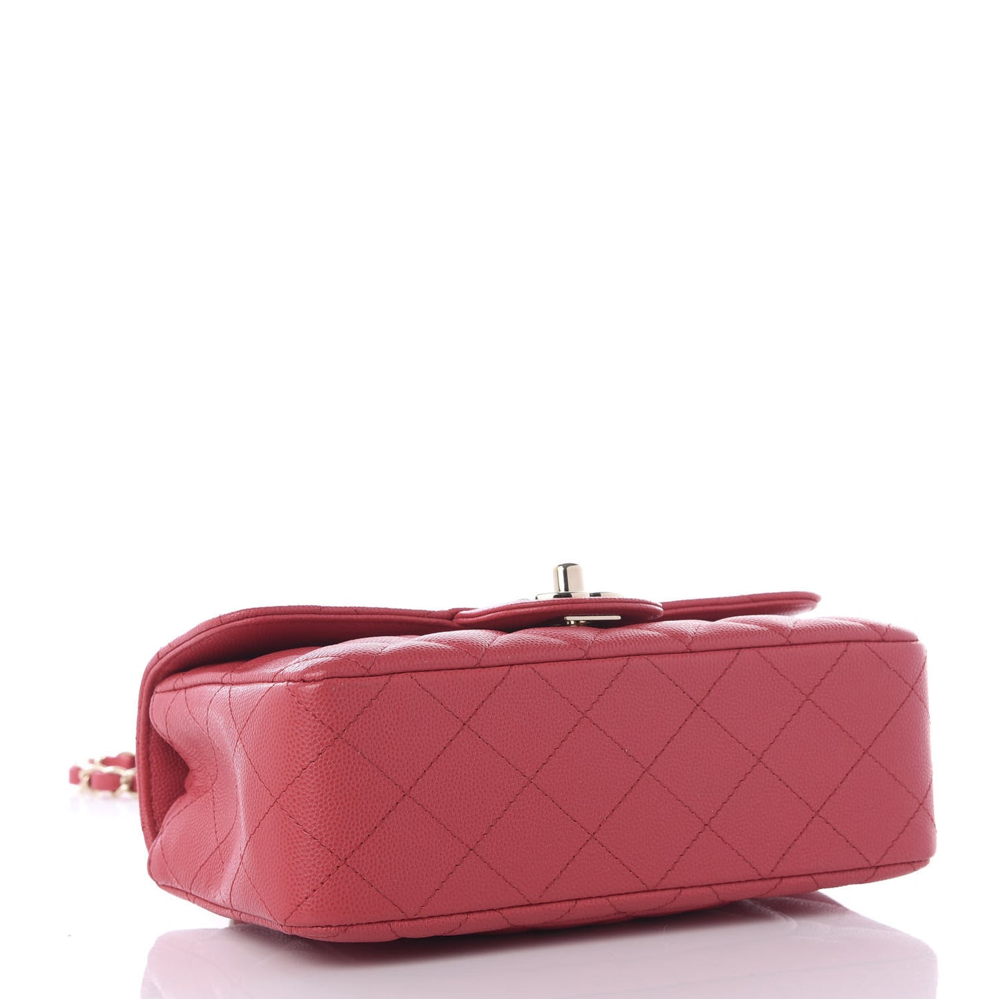 Caviar Quilted Mini Rectangular Flap Dark Pink