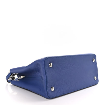 Louis Vuitton Taurillon Snakeskin Capucines MM Denim 4 of 11