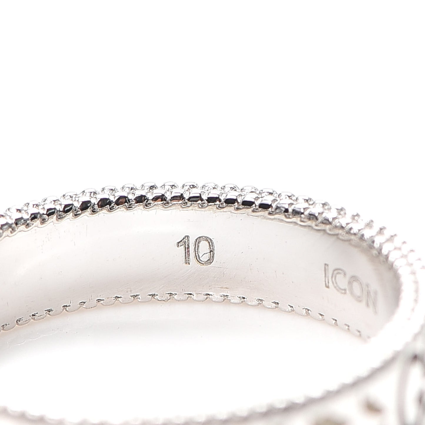 18K White Gold Enamel 4mm Icon Blooms Ring 50 5.25