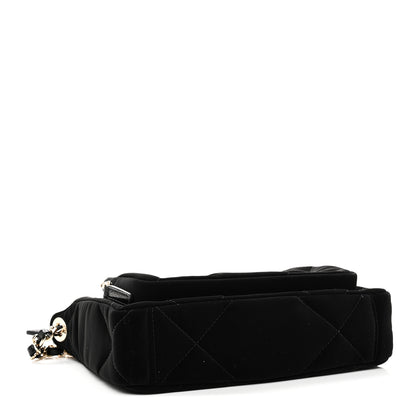Chanel Velvet Effect Nylon Shiny Crumpled Calfskin Quilted Chanel 25 Clutch With Chain Black 4 of 10