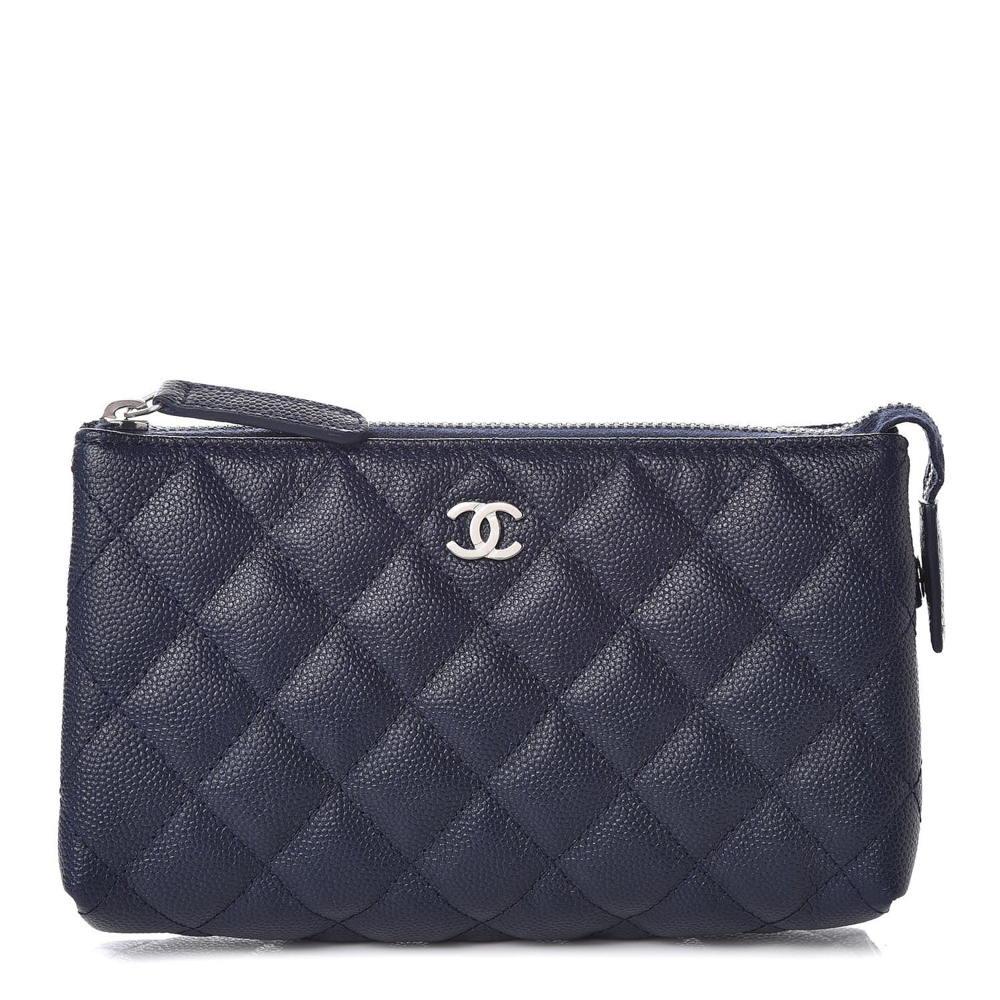 Caviar Quilted Small Pouch Navy