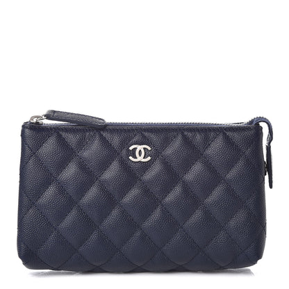 Chanel Caviar Quilted Small Pouch Navy 1 of 9