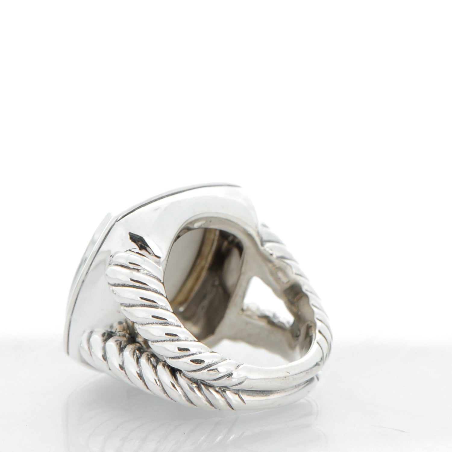 David Yurman Sterling Silver White Agate 16mm Albion Ring 52 6 3 of 6