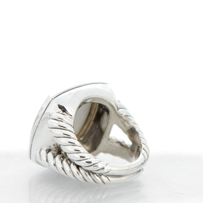 David Yurman Sterling Silver White Agate 16mm Albion Ring 52 6 3 of 6