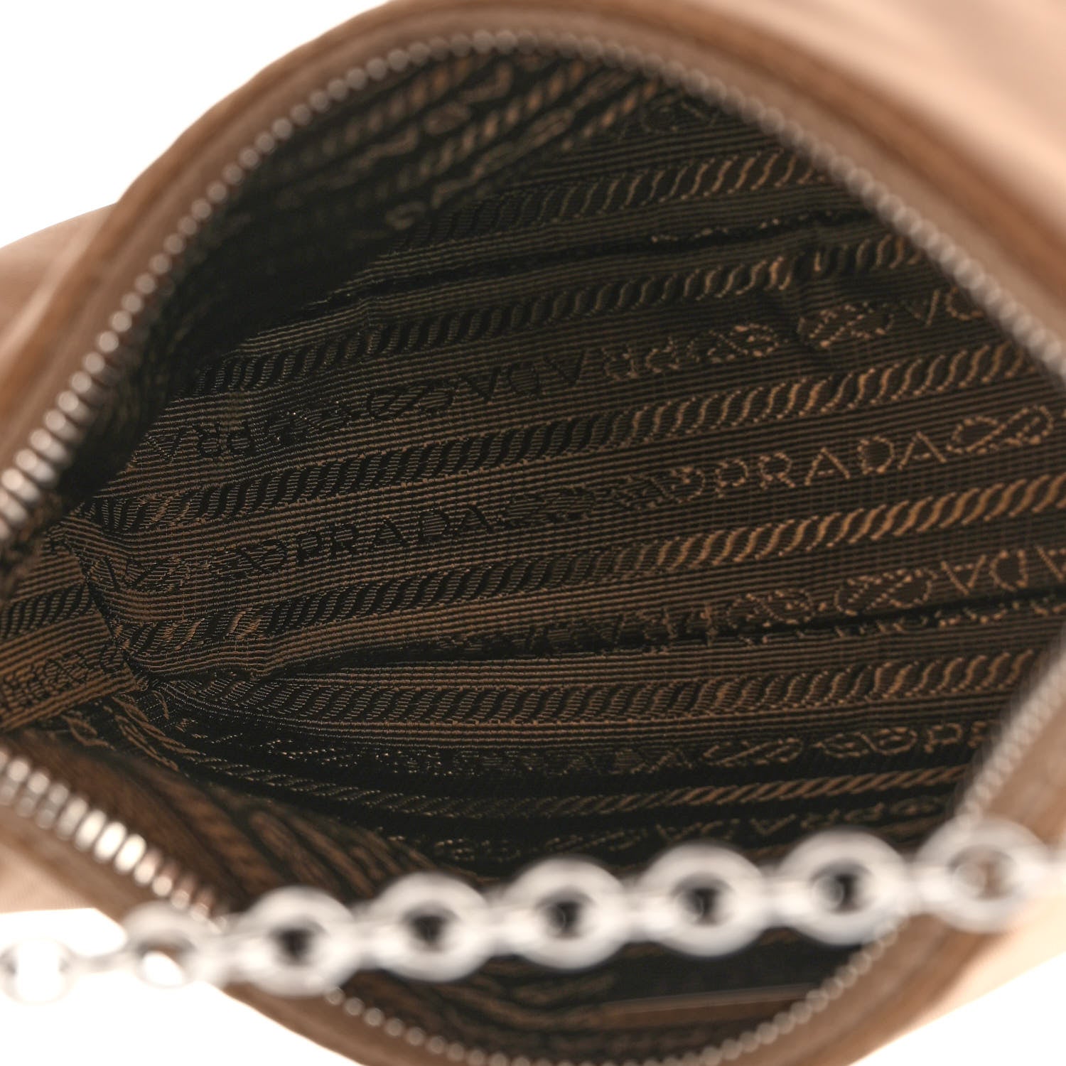 Prada Tessuto Nylon Saffiano Re-Edition 2005 Shoulder Bag Cacao 5 of 11